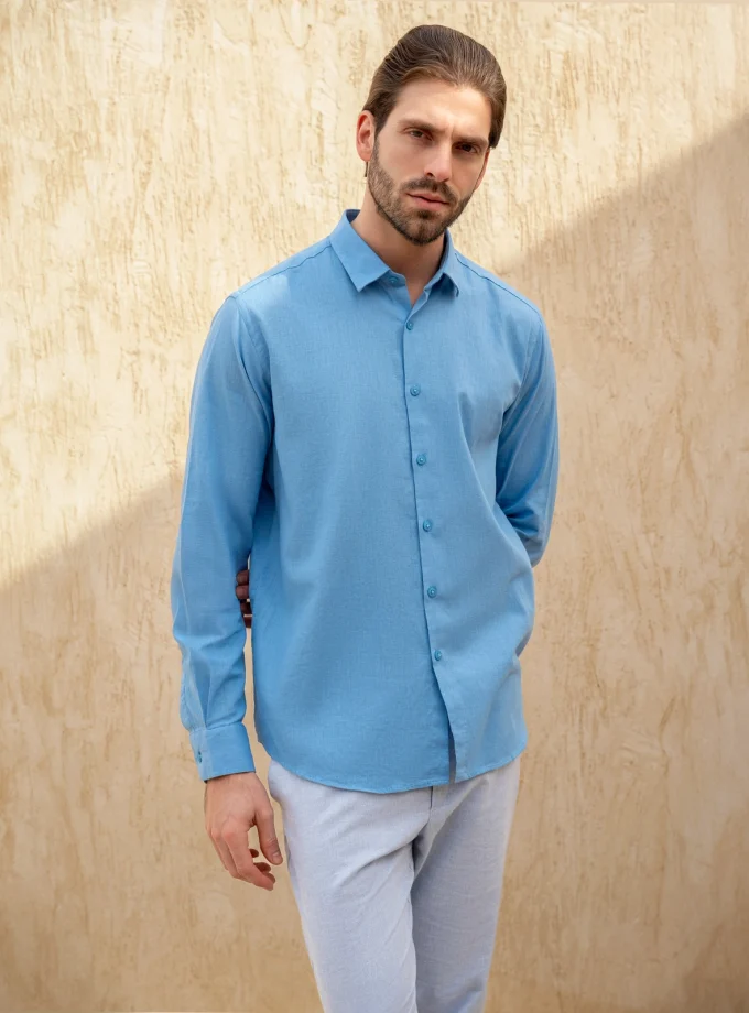 Men's Long-Sleeve Linen Shirt