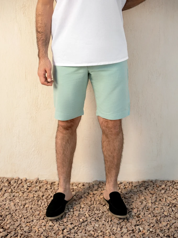 Linen shorts - Mint Green, S