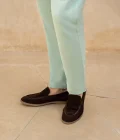 Suede Leather Shoes - Brown, 45