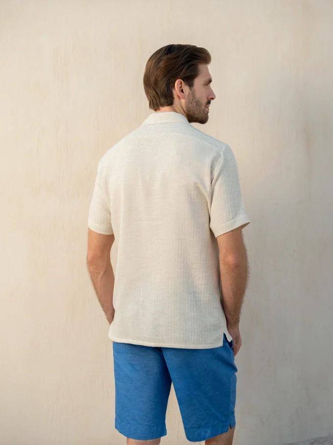 Short-Sleeve Linen Button-Up Shirt