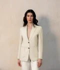 Women's Blazer With Side Pockets - Beige, 50