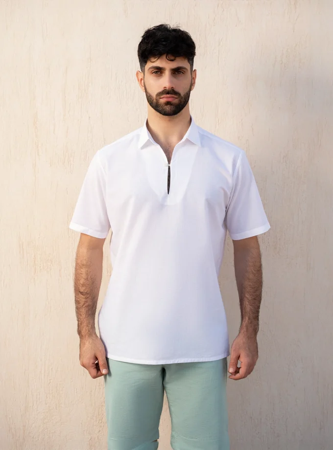 Short-Sleeve Linen Shirt